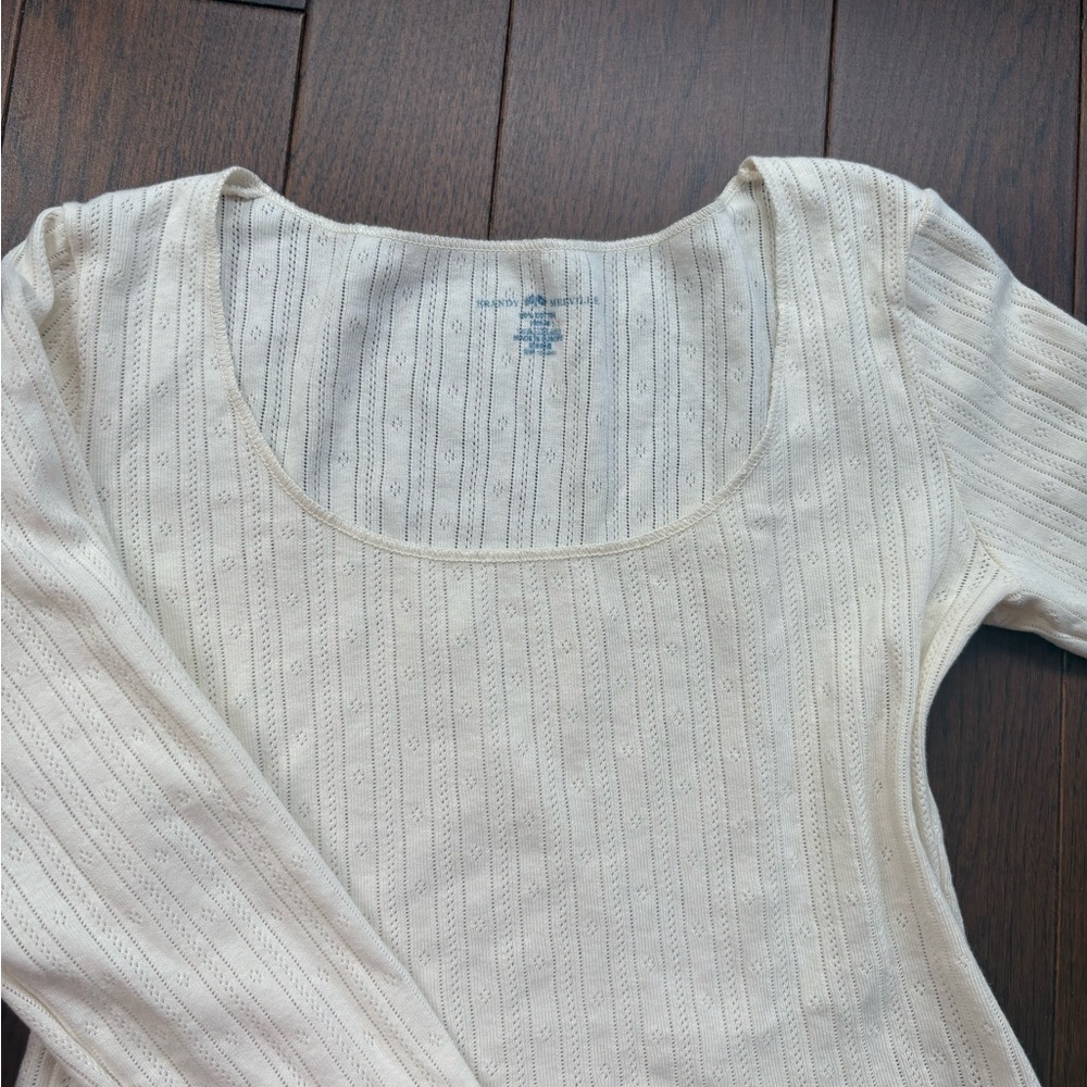 Brandy Melville White Ribbed Top